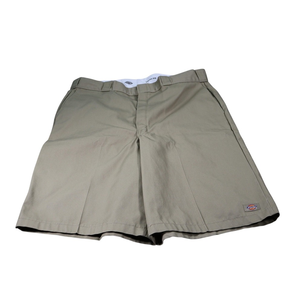 Dickies Shorts Mens 38 Beige Chino Flat Front Pockets Relaxed Fit 12in Inseam